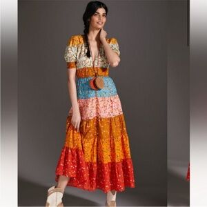 Anthropologie Tiered & True Maxi Dress